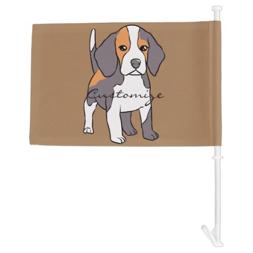 Cute Beagle Dog Breed Thunder_Cove Car Flag