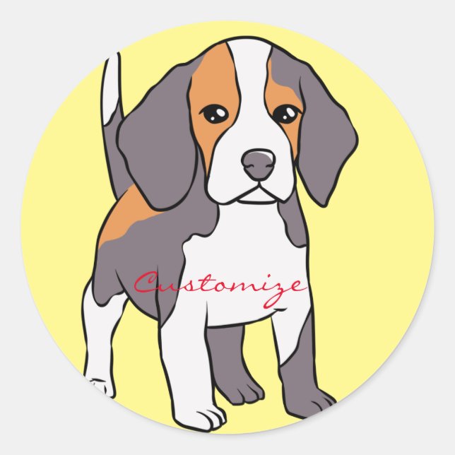 Cute Beagle Dog Breed Thunder_Cove Classic Round Sticker (Front)