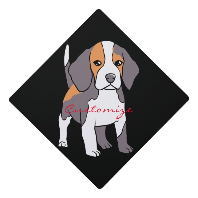 Cute Beagle Dog Breed Thunder_Cove Graduation Cap Topper (Front)