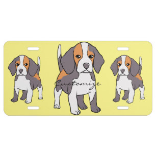 Cute Beagle Dog Breed Thunder_Cove License Plate