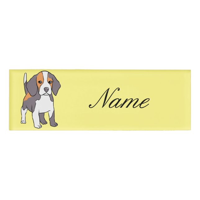 Cute Beagle Dog Breed Thunder_Cove Name Tag (Front)
