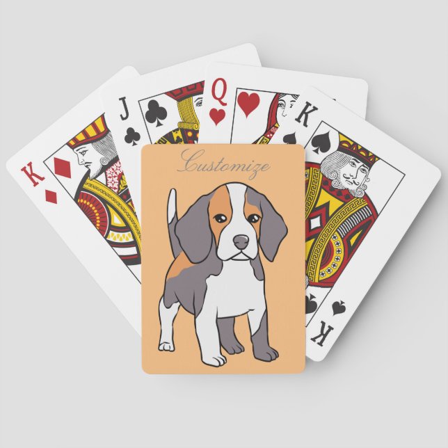 Cute Beagle Dog Breed Thunder_Cove Poker Cards (Back)
