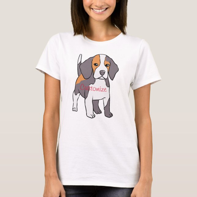 Cute Beagle Dog Breed Thunder_Cove T-Shirt (Front)