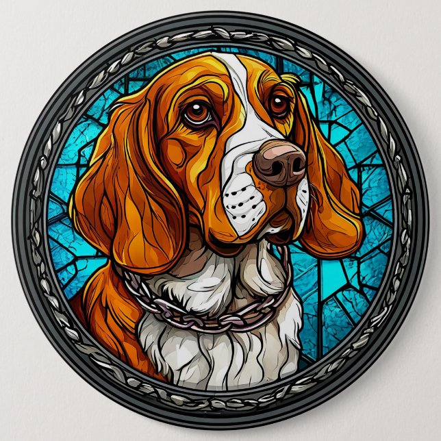 Cute Beagle dog Button (Front)