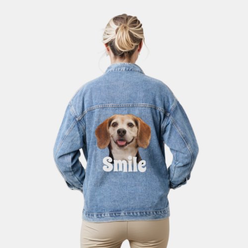 Cute Beagle Dog Face Smile Modern Denim Jacket