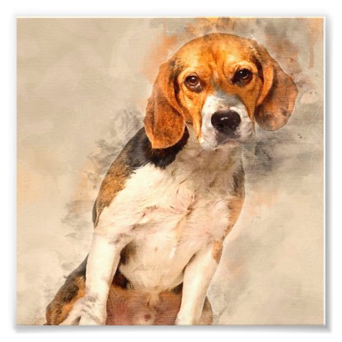 Cute Beagle dog Gift  Best Animal Decoration Photo Print