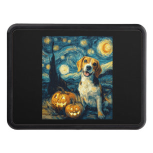 Cute beagle Dog Halloween Jack O Lantern Pumpkin F Hitch Cover