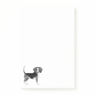 Cute Beagle Dog Illustration In Black And White Post-it Notes