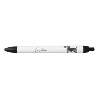 Cute Beagle Dog In Black And White And Custom Text Pen