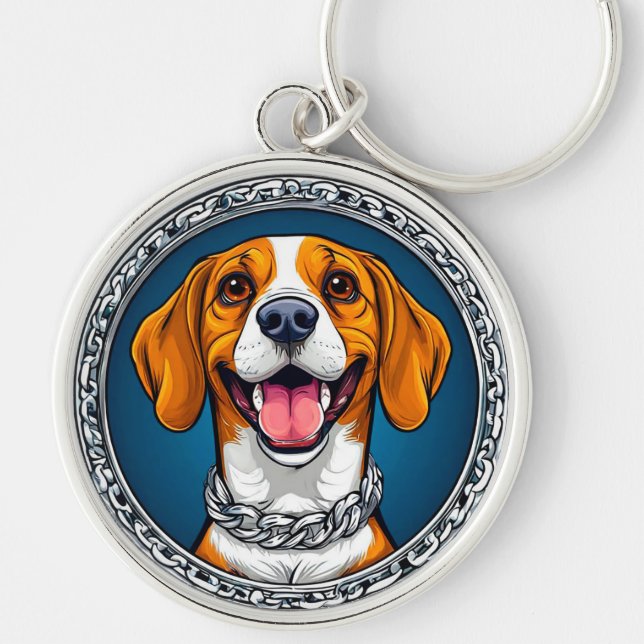 Cute Beagle dog Keychain (Front)