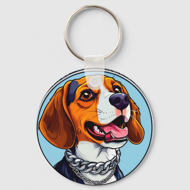Cute beagle Dog Keychain (Front)