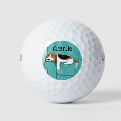 Cute Beagle Dog Lover Custom Golf Balls