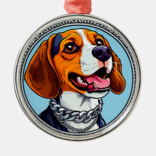 Cute beagle Dog Metal Ornament
