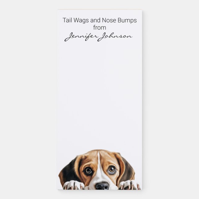 Cute Beagle Dog Pet Puppy Magnetic Notepad (Front)
