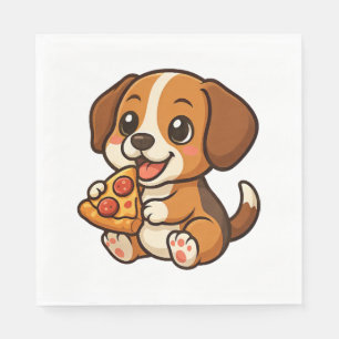 Cute beagle dog pizza pizza lovers cartoon napkins