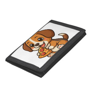 Cute beagle dog pizza pizza lovers cartoon tri-fold wallet