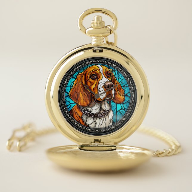 Cute Beagle dog Pocket Watch (Inside)
