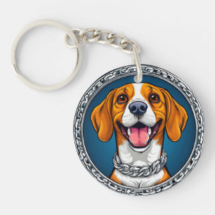 Cute Beagle Dog Portrait For Everyday Use Gift Keychain