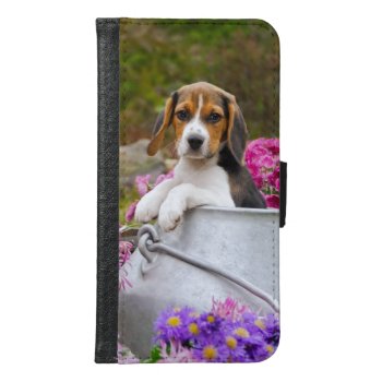 Cute Beagle Dog Puppy In A Churn Animal Photo - Wallet Phone Case For Samsung Galaxy S6 by Kathom_Photo at Zazzle