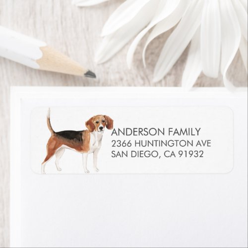 Cute Beagle Dog Return Address Label