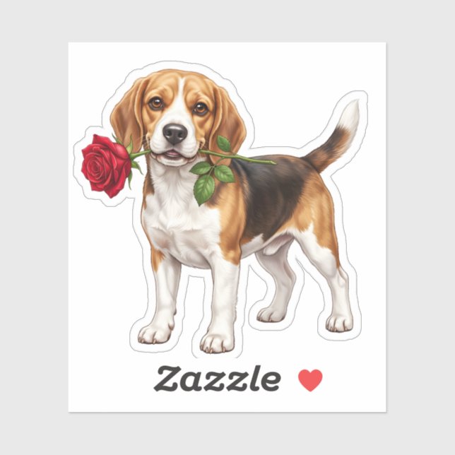 ‏Cute Beagle Dog Sticker (Sheet)