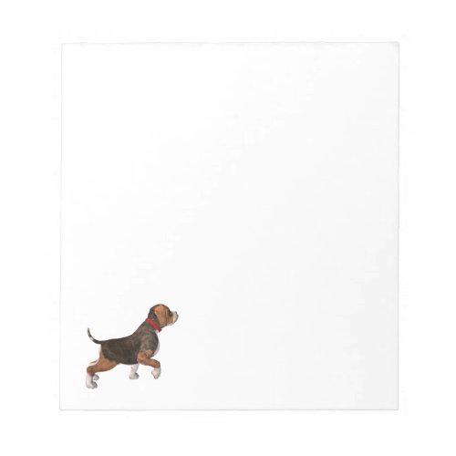 Cute Beagle dog_with raised paw Notepad