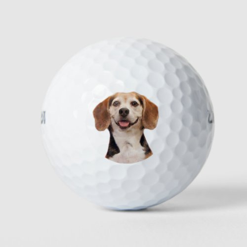 Cute Beagle Dog with Smile Golf Balls