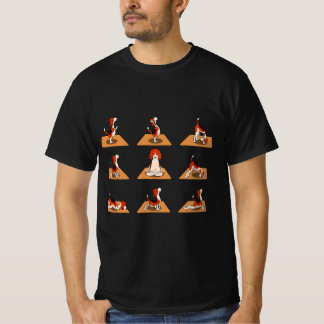 Cute Beagle Dogs Yoga Asana Poses  T-Shirt