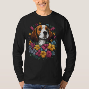 Cute Beagle Flower Bouquet T-Shirt