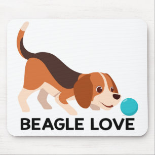Cute Beagle Gift Funny Cartoon Puppy Dog Lover Mouse Pad
