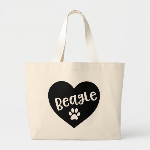 Cute Beagle Gifts Puppy Dog Paw Heart Love Beagles Large Tote Bag