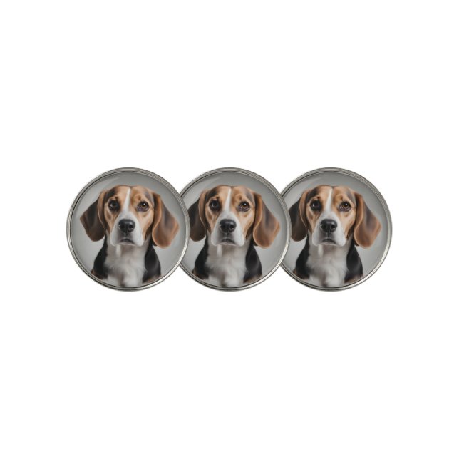 Cute Beagle Golf Ball Marker (3 Up)