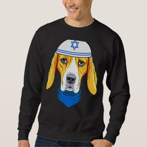 Cute Beagle Hanukkah Funny Dog Jewish Christmas Pa Sweatshirt