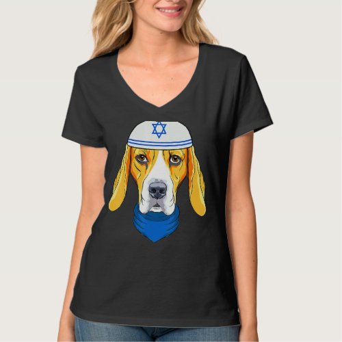 Cute Beagle Hanukkah Funny Dog Jewish Christmas Pa T_Shirt