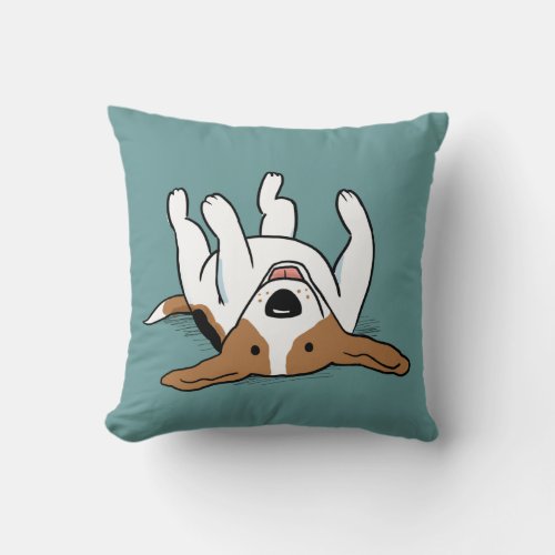 Cute Beagle Happy Cartoon Dog Animal Lovers Throw Pillow