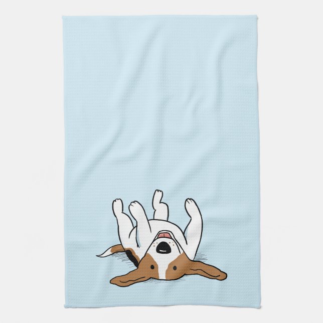Cute Beagle Happy Cartoon Dog Fun Animal Lover's Kitchen Towel (Vertical)