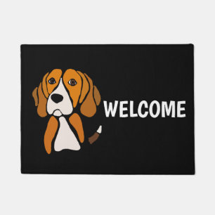 Cute Beagle Hound Dog Abstract Art Doormat