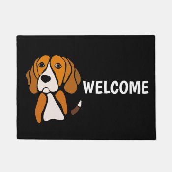 Cute Beagle Hound Dog Abstract Art Doormat by Petspower at Zazzle