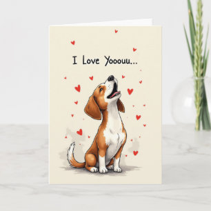 Cute Beagle I Love You Card