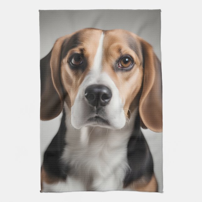 Cute Beagle Kitchen Towel (Vertical)