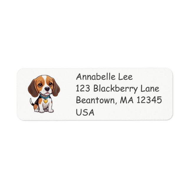 Cute Beagle Label (Front)