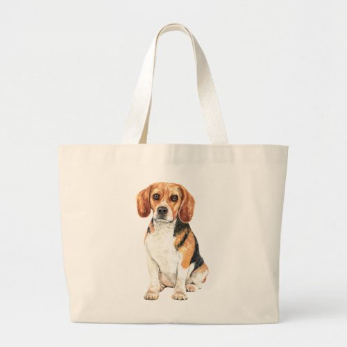 Cute Beagle Lover Gift Puppy Dog  Large Tote Bag