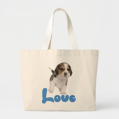 Cute Beagle Lover Gift Puppy Dog  Large Tote Bag