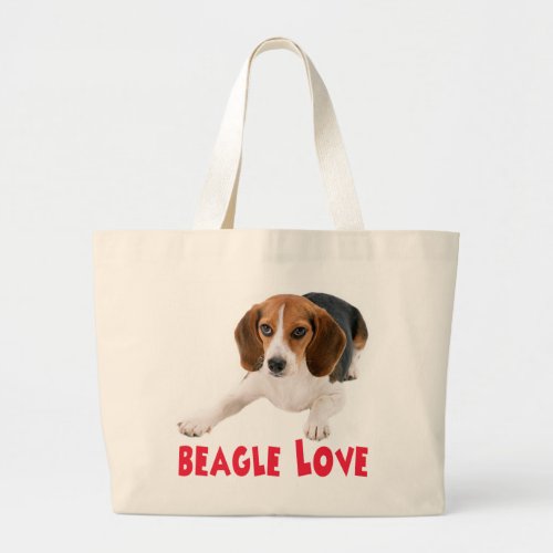 Cute Beagle Lover Gift Puppy Dog  Large Tote Bag