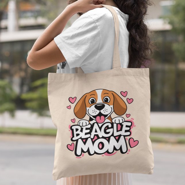 Cute Beagle Mom Dog Lover Gifts Cartoon Beagles  Tote Bag (Creator Uploaded)
