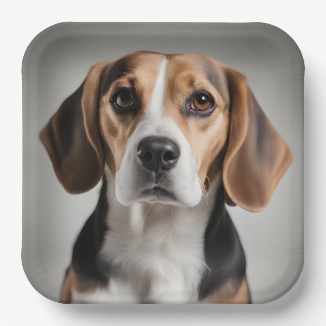 Cute Beagle Paper Plates (Front)