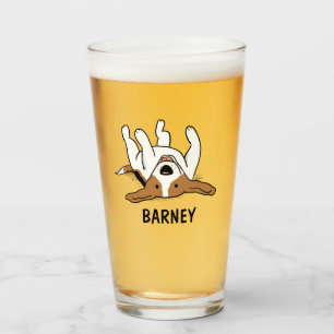 Cute Beagle Personalized Funny Dog Glass