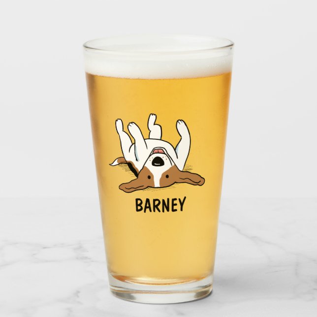 Cute Beagle Personalized  | Funny Dog Glass (Front Filled)