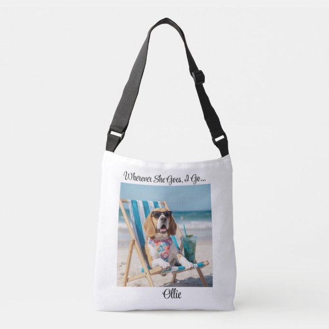 Cute Beagle Personalized Tote Bag (Front)