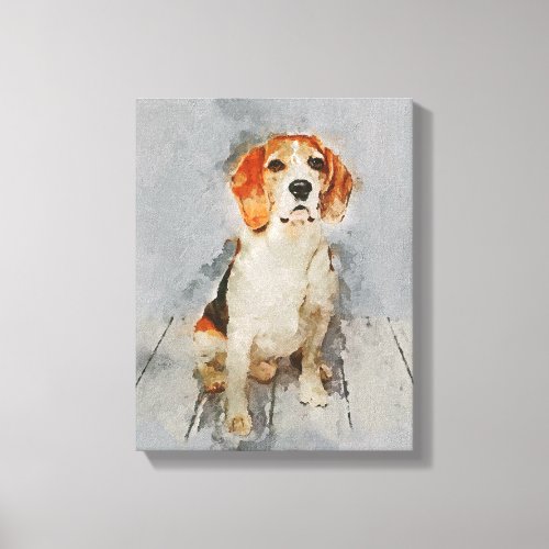 Cute Beagle Portrait Canvas Print